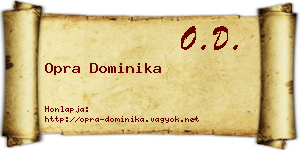 Opra Dominika névjegykártya